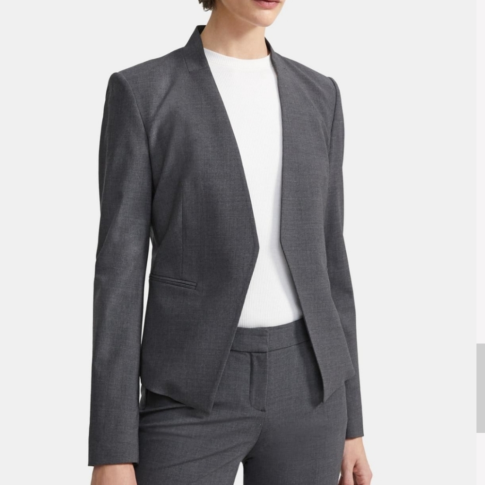 BNWT Theory Lanai Wool Blazer in Charcoal grey 00